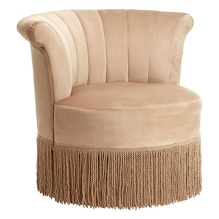 Art Deco Cream Velvet Swivel Accent Chair for Bedroom - Sofa In Store