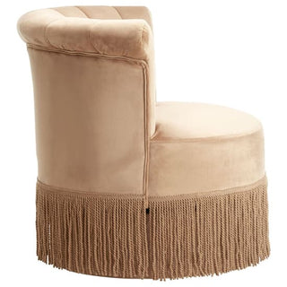 Art Deco Cream Velvet Swivel Accent Chair for Bedroom - Sofa In Store