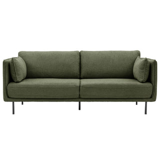 Magnolia Fabric 2 Seater Sofa With Black Legs In Green - Sofa In Store