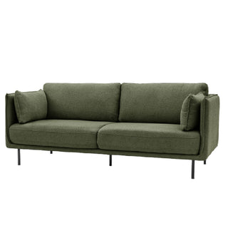 Magnolia Fabric 2 Seater Sofa With Black Legs In Green - Sofa In Store