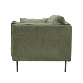 Magnolia Fabric 2 Seater Sofa With Black Legs In Green - Sofa In Store