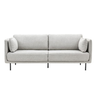 Magnolia Fabric 2 Seater Sofa With Black Legs In Natural - Sofa In Store
