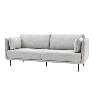 Magnolia Fabric 2 Seater Sofa With Black Legs In Natural - Sofa In Store