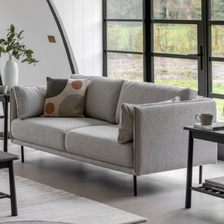 Magnolia Fabric 2 Seater Sofa With Black Legs In Natural - Sofa In Store