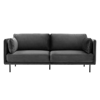 Magnolia Velvet 2 Seater Sofa With Black Legs In Truffle - Sofa In Store