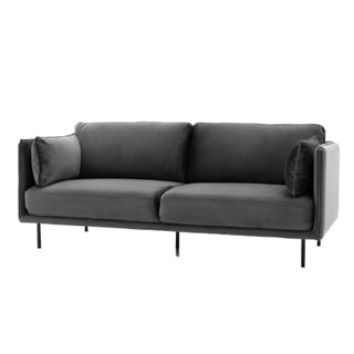 Magnolia Velvet 2 Seater Sofa With Black Legs In Truffle - Sofa In Store