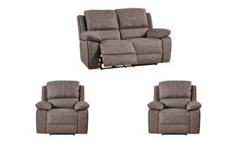 Maple Brown Suede Electric Recliner 2+1+1 Seater Sofa Set - Sofa In Store