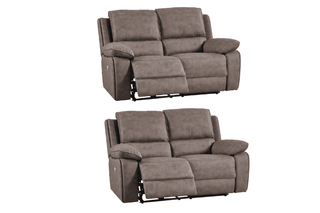 Maple Brown Suede Fabric 2+2 Seater Electric Recliner Sofa Set - Sofa In Store