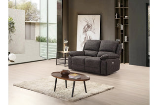 Maple Grey Suede Fabric Electric Recliner 2 Seater Sofa - Sofa In Store