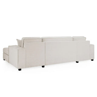 Milford Fabric U Shaped Corner Sofa Bed In Beige - Sofa In Store