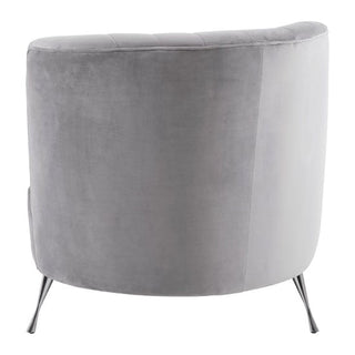 Minelauva Grey Velvet Right Arm Lounge Chaise Sofa with Geometric Tufting - Sofa In Store