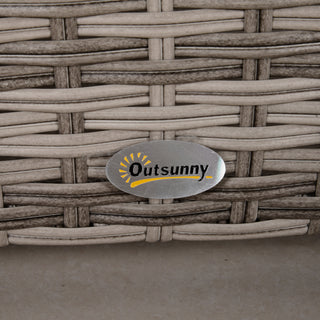 Outsunny 8 Pieces Rattan Garden Furniture Set, Garden Corner Sofa Set with 4 Chairs, 2 Footstools, 2 Coffee Tables and Cushions, Space-Saving Design, No Assembly Required, Grey - Sofa In Store