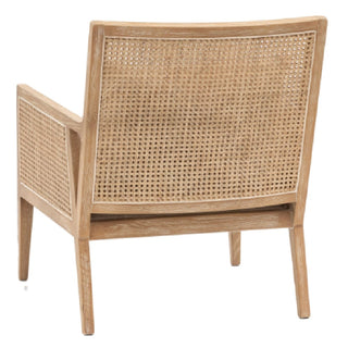 Naperville Natural Rattan Armchair with Plush Cushion for Living Room or Reading Nook - Sofa In Store