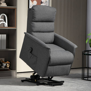 HOMCOM Electric Riser Recline Armchair, with Footrest - Dark Grey - Sofa In Store