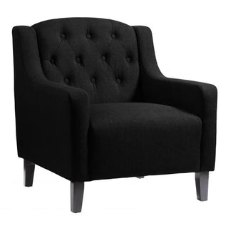 Paget Black Fabric Armchair – Wooden Legs | Modern Comfort, Compact Luxury, Sleek Upholstery - Sofa In Store