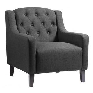 Paget Fabric Armchair With Wooden Legs In Grey - Sofa In Store
