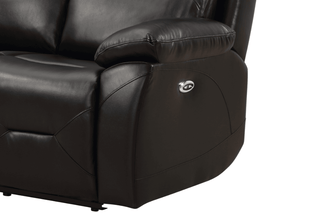 Renato 1 Seater Genuine Leather Black Electric Power Recliner - Sofa In Store