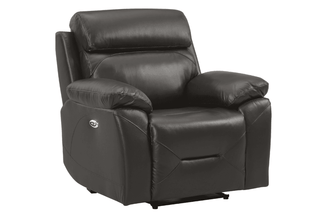 Renato 1 Seater Genuine Leather Grey Electric Power Recliner Armchair - Sofa In Store
