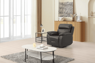 Renato 1 Seater Genuine Leather Grey Electric Power Recliner Armchair - Sofa In Store