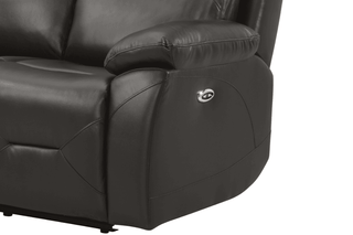 Renato 1 Seater Genuine Leather Grey Electric Power Recliner Armchair - Sofa In Store