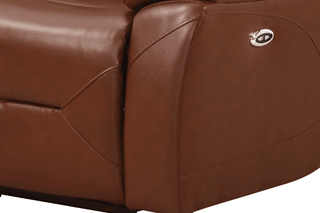 Renato 3+1+1 Seater Sofa Set – Tan Genuine Leather Electric Recliner - Sofa In Store