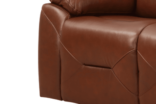 Renato 1 Seater Genuine Leather Tan Electric Power Recliner Armchair - Sofa In Store