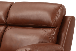 Renato 1 Seater Genuine Leather Tan Electric Power Recliner Armchair - Sofa In Store