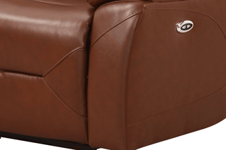 Renato 1 Seater Genuine Leather Tan Electric Power Recliner Armchair - Sofa In Store