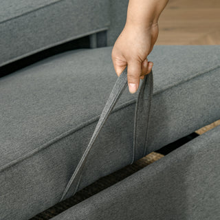 HOMCOM Double Sofa Bed Click Clack Sofa Bed Pull Out Bed with Adjustable Backrest for Living Room and Bedroom Grey - Sofa In Store
