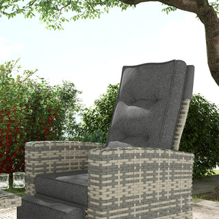 Outsunny 4 Piece Rattan Garden Furniture Set Outdoor Sofa Sectional Set with Glass Top Table for Poolside, Light Grey - Sofa In Store
