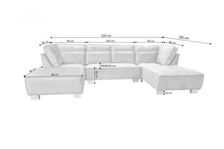 Sloane U Shape Mink Velvet Corner Sofa - Stylish 6 Seater Design - Sofa In Store