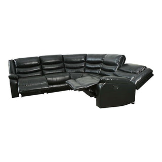 Sorreno Black Bonded Leather Recliner Corner Sofa – Modern Space-Saving Lounge with Reclining Seats - Sofa In Store