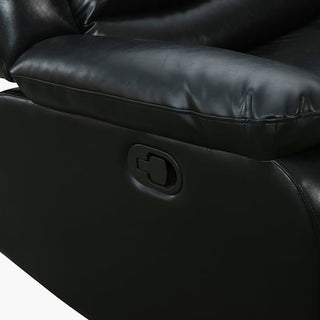 Sorreno Black Bonded Leather Recliner Corner Sofa – Modern Space-Saving Lounge with Reclining Seats - Sofa In Store