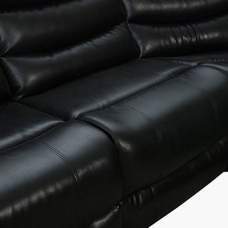 Sorreno Black Bonded Leather Recliner Corner Sofa – Modern Space-Saving Lounge with Reclining Seats - Sofa In Store