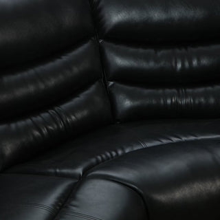 Sorreno Black Bonded Leather Recliner Corner Sofa – Modern Space-Saving Lounge with Reclining Seats - Sofa In Store