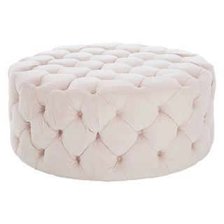 Syria Upholstered Fabric Footstool In Muted Pink - Sofa In Store
