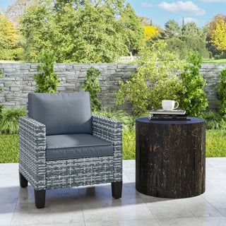 Outsunny Single Rattan Armchair, with Cushions - Light Grey - Sofa In Store