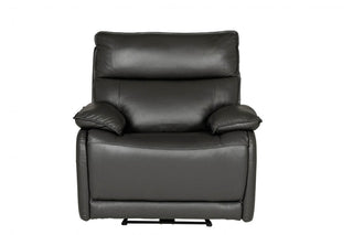Turin Electric Power Recliner Armchair – Grey Genuine Leather - Sofa In Store