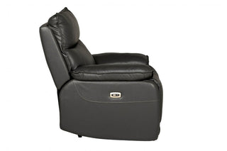 Turin Electric Power Recliner Armchair – Grey Genuine Leather - Sofa In Store
