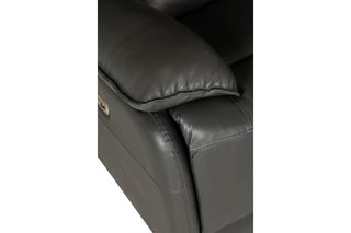 Turin Electric Power Recliner Armchair – Grey Genuine Leather - Sofa In Store