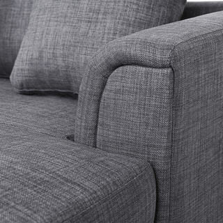 Corner Sofa Grey Fabric Upholstered with Ottoman L-shaped Left Hand Orientation Beliani - Sofa In Store