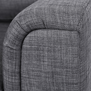 Corner Sofa Grey Fabric Upholstered with Ottoman L-shaped Left Hand Orientation Beliani - Sofa In Store