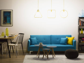 Sofa Bed Sea Blue 3 Seater Buttoned Seat Click Clack Beliani - Sofa In Store