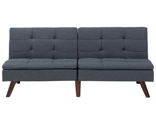 Sofa Bed Grey 3-Seater Quilted Upholstery Click Clack Split Back Metal Legs Beliani - 49459