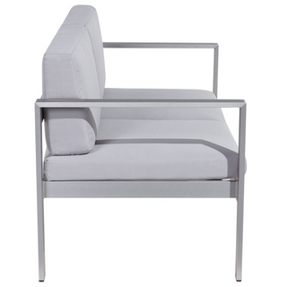 4 Piece Garden Sofa Set | Grey Plastic Wood | Grey | Includes 2 Chairs & Coffee Table - Sofa In Store