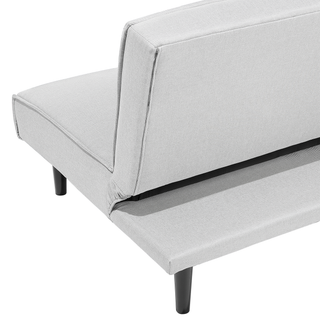 Sofa Bed Light Grey 3 Seater Buttoned Seat Click Clack Beliani