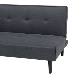 Sofa Bed Dark Grey 3 Seater Buttoned Seat Click Clack Beliani