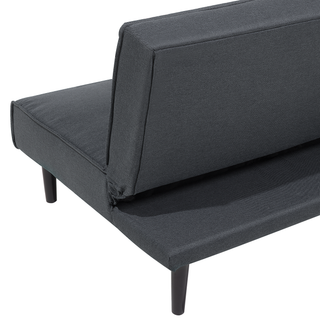 Sofa Bed Dark Grey 3 Seater Buttoned Seat Click Clack Beliani