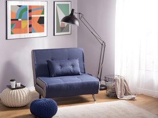 Sofa Bed Blue Fabric Upholstery Single Sleeper Fold Out Chair Bed Beliani - Sofa In Store