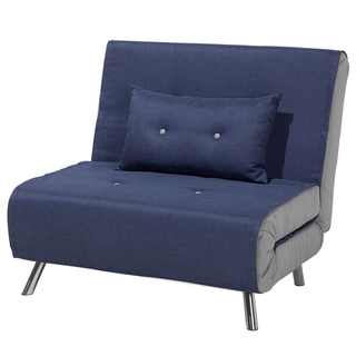 Sofa Bed Blue Fabric Upholstery Single Sleeper Fold Out Chair Bed Beliani - Sofa In Store
